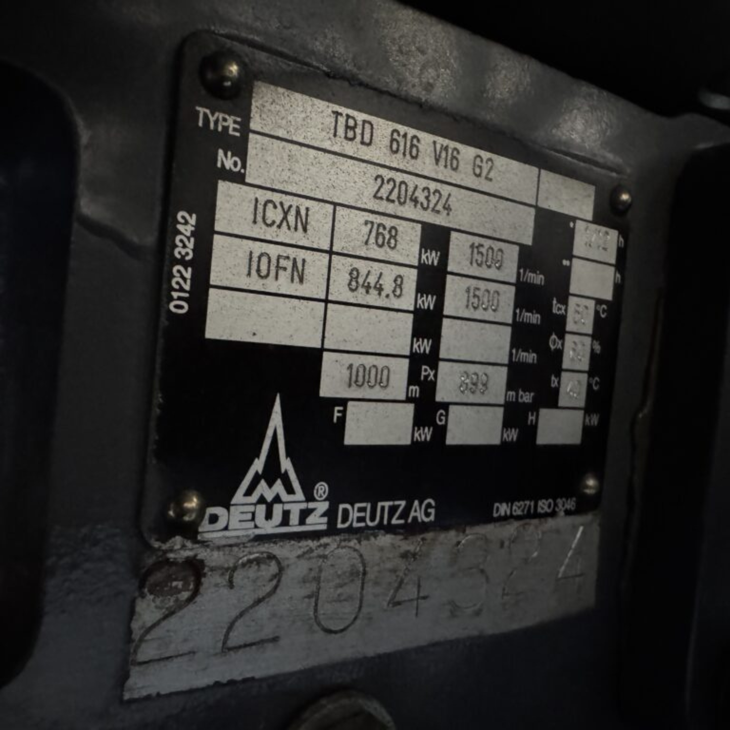 DEUTZ TBD 616-V16-G2 MOTOREN, ENGINE